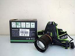 Ліхтар налобний BL-A8-P50, 2x18650, zoom, ЗУ microUSB, Box