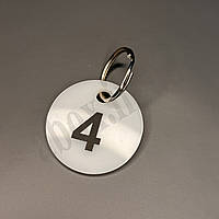 Комплект: гардеробний круглий брелок з кільцем