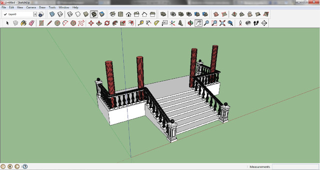 sketchup модель балюстрады