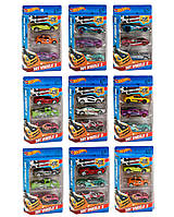 Набір гоночних машинок Хот Вілс Hot Wheels 3 шт. Фиолет Красн Беж