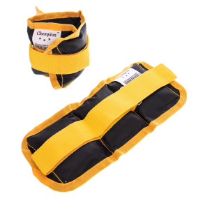 Регульований манжет-обважнювач Zelart ZA-2072-1 для рук і ніг та ефективності тренувань 2x0.5 кг Чорно-жовтий, фото 1