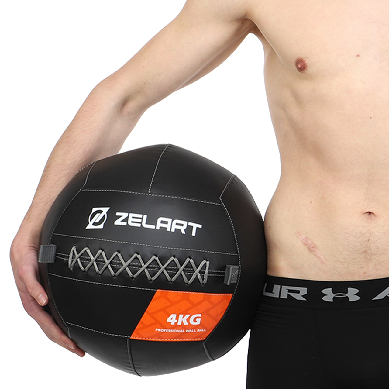 Медичний набивний волбол м'яч Zelart Wall Ball TA-7822-4 для кросфіту та фітнесу 4 кг d 33 см.