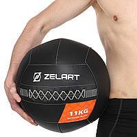 Медичний набивний волбол м'яч Zelart Wall Ball TA-7822-11 для кросфіту та фітнесу 11 кг d 33 см.