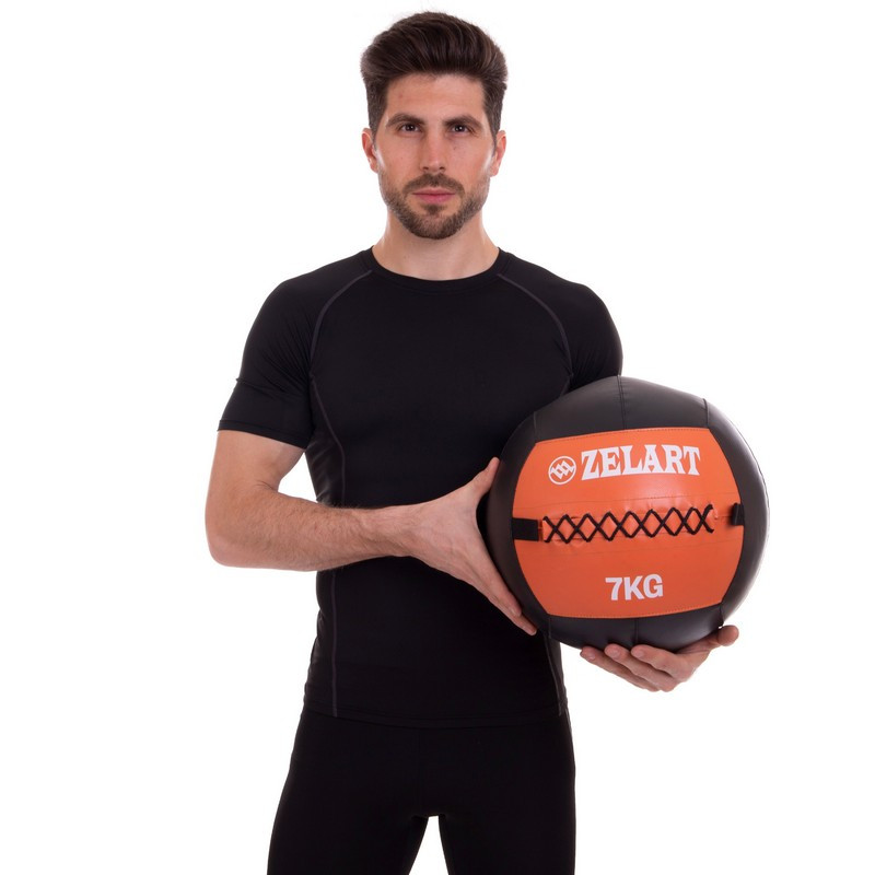 Медичний волбол м'яч "Zelart Wall Ball" 7 кг d 33 см для кросфіту та фітнесу FI-5168-7