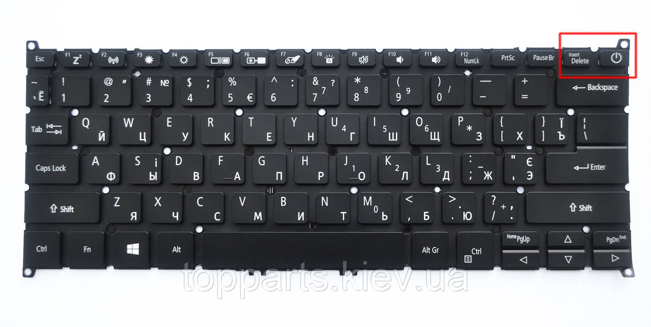 Клавіатура для ноутбуків Acer Swift SF314-54 Series чорна без рамки з підсвіткою UA/RU/US