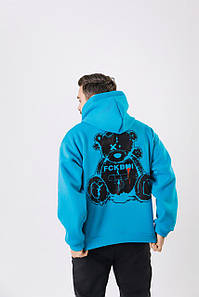 Тепле худі чоловіче унісекс оверсайз на флісі з модне стильне та комфортне худі повсякденне з капюшоном