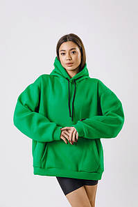 Універсальне худі жіноче на флісі оверсайз модель для всіх худі осінь-зима тринитка молодіжне модне