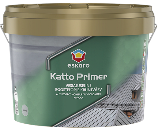 Грунтувальна фарба для оцинкованих металевих дахів ESKARO Katto Primer світло-сіра, 0,9л, фото 1