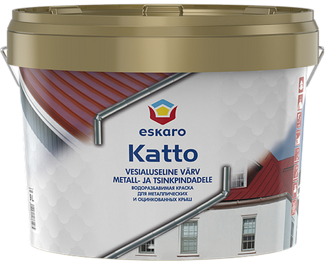 Фарба для оцинкованих металевих дахів ESKARO Katto, A (біла), 9л, фото 1