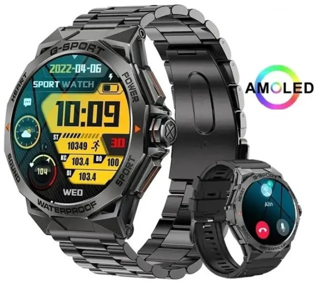 Lemfo K62 Тактичні смарт-годинники Amoled-екран із підтримкою  Bluetooth дзвінка й безліч корисних функцій