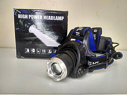 Ліхтар налобний Police 6699/204C-T6, 2x18650, zoom, ЗУ mircoUSB, Box