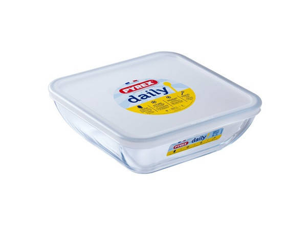 Форма термостекло квадратное 20х20см 2л с крышкой DAILY PYREX (ID ...