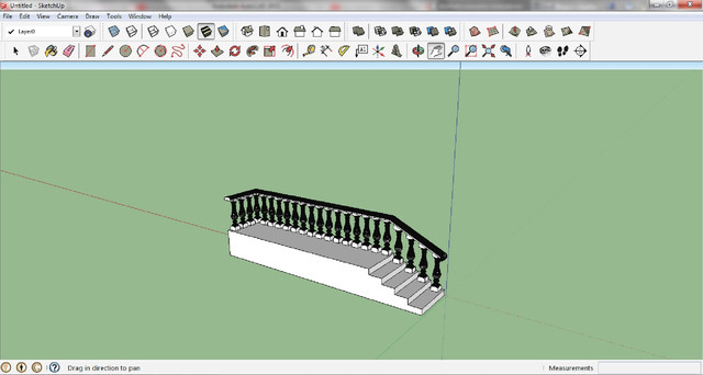 sketchup модель балюстрады