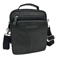 Мессенджер в шкірі нубук чорний Ruff Ryder RR-9130-1A