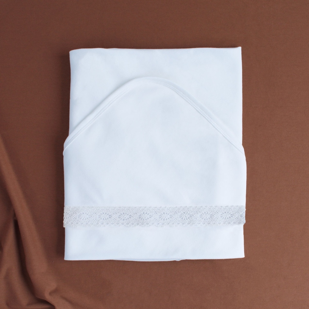 Крижмо Ladan з кутиком для хрещення 90х80 см Білий (KR16-Interlok-Bily), фото 1