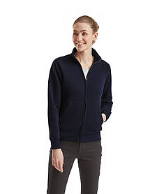 Глибоко Темно-Синя кофта жіноча на замку Fit premium sweat jacket Fruit of the loom