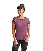 Бордова Меланжева жіноча футболка легка Ladies Iconic T Fruit of the loom, фото 4