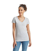 Сіро-Лілова жіноча футболка однотонна з V-подібним вирізом Lady-fit v-neck Fruit of the loom, фото 5
