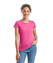 Малинова жіноча футболка легка Ladies Iconic T Fruit of the loom, фото 4