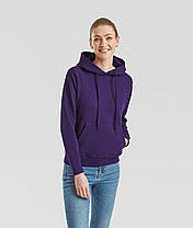 Фіолетова жіноча толстовка на замку Classic hooded sweat Fruit of the loom, фото 5