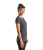 Темно-Сіра Меланж жіноча футболка легка Ladies Iconic T Fruit of the loom, фото 5