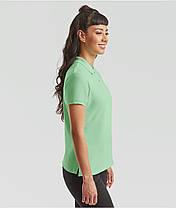 Нео М'ятна футболка жіноча поло преміум якість Premium polo lady-fit Fruit of the loom, фото 6