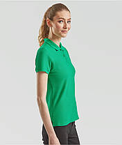 Яскраво-Зелена футболка жіноча поло преміум якість Premium polo lady-fit Fruit of the loom, фото 5