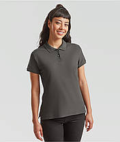 Графітова футболка жіноча поло преміум якість Premium polo lady-fit Fruit of the loom, фото 5