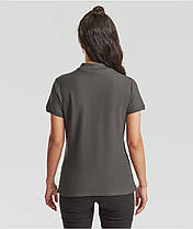 Графітова футболка жіноча поло преміум якість Premium polo lady-fit Fruit of the loom, фото 4