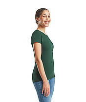 Глибоко Темно-Зелена жіноча футболка легка Ladies Iconic T Fruit of the loom, фото 5