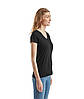 Чорна футболка жіноча з V-подібним вирізом Ladies Iconic 150 V Neck T-Shirt Fruit of the loom, фото 6