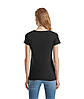 Чорна футболка жіноча з V-подібним вирізом Ladies Iconic 150 V Neck T-Shirt Fruit of the loom, фото 7