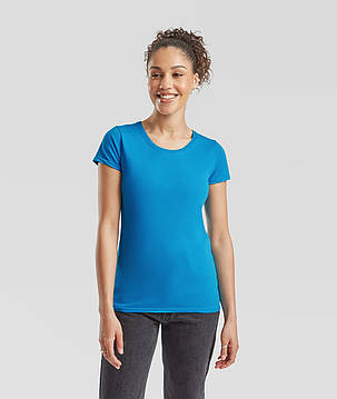 Ультрамаринова жіноча футболка легка Original lady-fit Fruit of the loom, фото 2