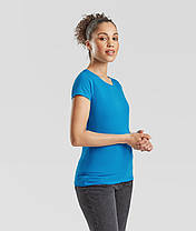 Ультрамаринова жіноча футболка легка Original lady-fit Fruit of the loom, фото 4