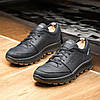 Чоловічі шкіряні кросівки (натуральна шкіра) чорні демісезонні для чоловіків на весну осінь, розміри 40-45, фото 3