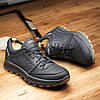 Чоловічі шкіряні кросівки (натуральна шкіра) чорні демісезонні для чоловіків на весну осінь, розміри 40-45, фото 4