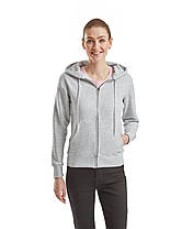 Сіро-Лілова худі жіноча на блискавці Premium hooded sweat jacket lady-fit Fruit of the loom, фото 4