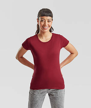 Цегляно-червона жіноча футболка легка Original lady-fit Fruit of the loom, фото 2