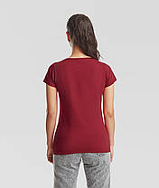 Цегляно-червона жіноча футболка легка Original lady-fit Fruit of the loom, фото 3