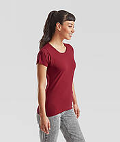 Цегляно-червона жіноча футболка легка Original lady-fit Fruit of the loom, фото 4