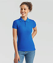 Яскраво-Синє поло жіноче лакост 65/35 Polo lady-fit Fruit of the loom, фото 4