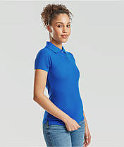 Яскраво-Синє поло жіноче лакост 65/35 Polo lady-fit Fruit of the loom, фото 5