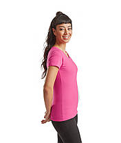 Малинова футболка жіноча преміум якість Ringspun premium T LADY-FIT Fruit of the loom, фото 5