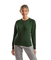 Темно-Зелений жіночий світшот легкий Lightweight raglan sweat lady-fit Fruit of the loom, фото 5