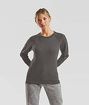 Графіт жіночий світшот легкий Lightweight raglan sweat lady-fit Fruit of the loom, фото 5