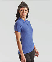 Синє Меланжеве поло жіноче лакост 65/35 Polo lady-fit Fruit of the loom, фото 5