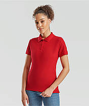 Червоне поло жіноче лакост 65/35 Polo lady-fit Fruit of the loom, фото 4