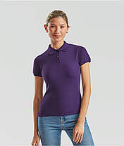 Фіолетове поло жіноче лакост 65/35 Polo lady-fit Fruit of the loom, фото 4