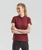 Бордове поло жіноче лакост 65/35 Polo lady-fit Fruit of the loom, фото 4
