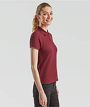 Бордове поло жіноче лакост 65/35 Polo lady-fit Fruit of the loom, фото 5